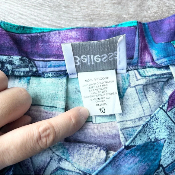 Vintage Bellessa Abstract Print Midi Maxi Skirt Made in Canada - Picture 6 of 14